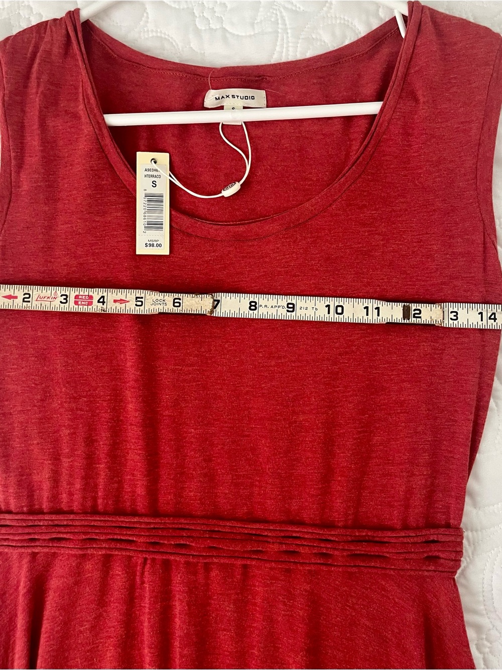 Max Studio Soft Crimson Red Sleeveless Fit-and-Flare Dress - Picture 10 of 15